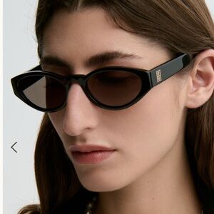 NWT By Malene Birger Black Cat-Eye Sunglasses